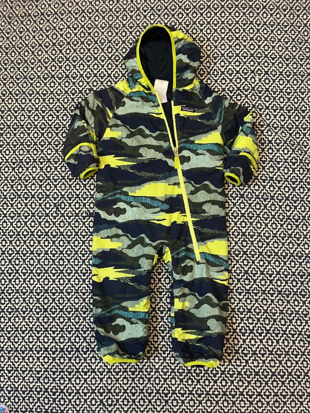 Patagonia Toddler Boys Green Blue One Piece Winter Reversible Suit